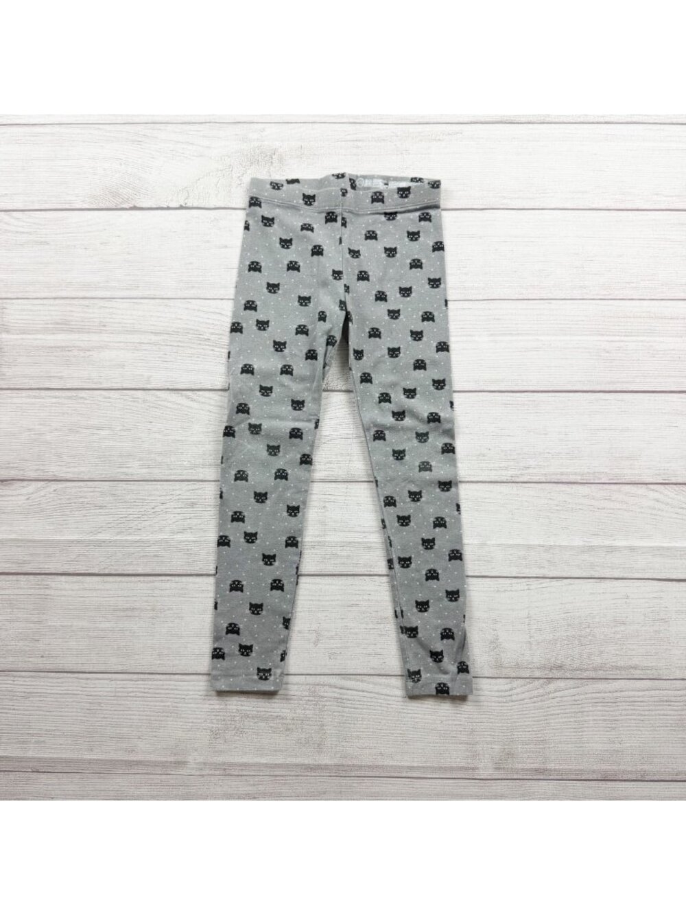 Wonder Nation Girls Gray Cat Print Leggings Casual Comfortable Wear S 6 6X